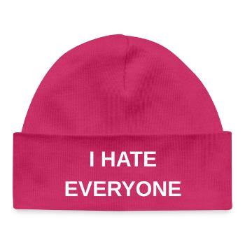 Je déteste tout le monde - Bonnet bébé bio - hot pink - Devant