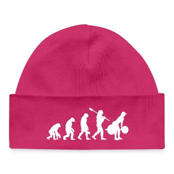 Gewichtheben-Evolution: Weibliche Powerlifterin im Fitnessstudio (GIF) - Baby Organic Mütze - hot Pink - Vorne