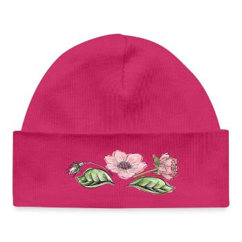 Blütenranke - Baby Organic Mütze - hot Pink - Vorne