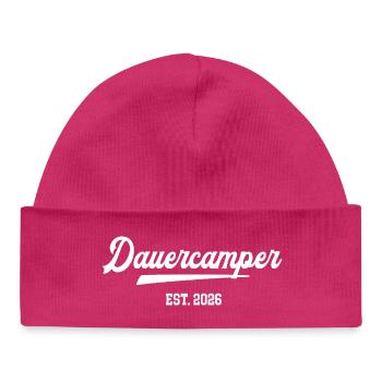 Long-term camper camping 2026 camper motorhome holiday - Baby Organic Beanie - hot pink - Front