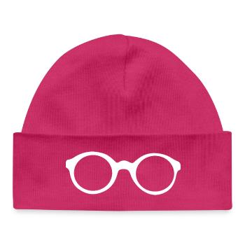 lunettes - Bonnet bébé bio - hot pink - Devant