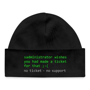 Administrateur Pun dit support des tickets - Bonnet bébé bio - noir - Devant