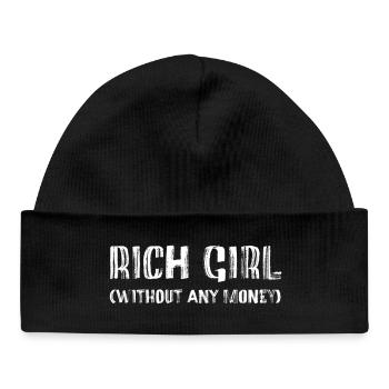 Fille riche – riche en attitude, pas en argent - Bonnet bébé bio - noir - Devant