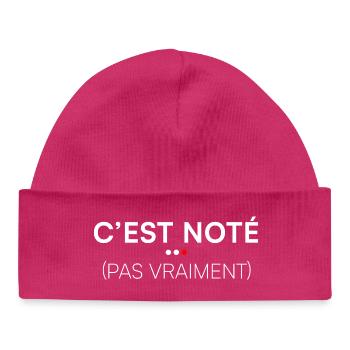 It's noted not really humor office - Baby Organic Beanie - hot pink - Front