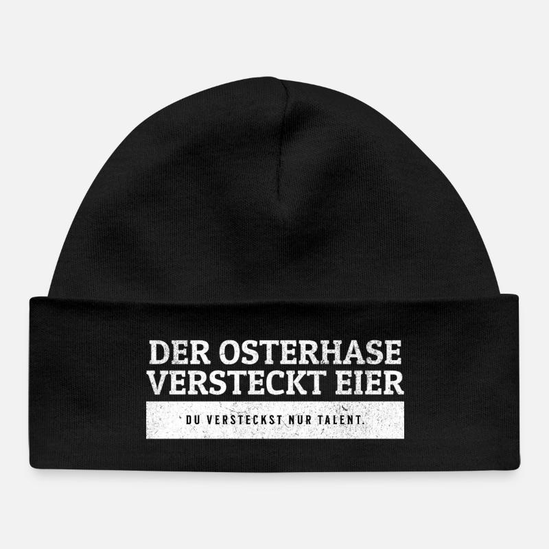 SARCASM - Easter bunny hides eggs, you talent. - Baby Organic Beanie - black