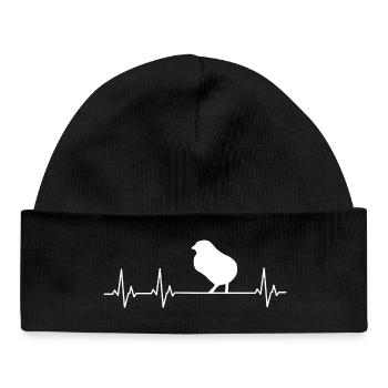 Fans de poulets - - Coq - Poussins - Bonnet bébé bio - noir - Devant