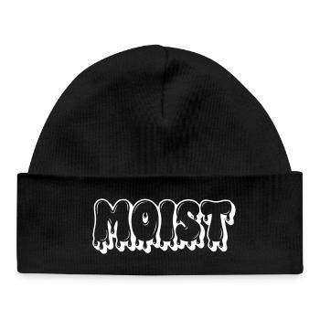 Moist Dripping Text - Baby Organic Beanie - black - Front