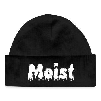 Moist Dripping Text - Baby Organic Beanie - black - Front