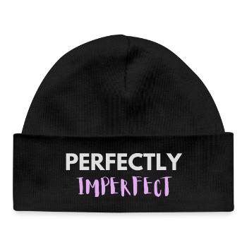 Perfectly Imperfect lettering - Baby Organic Beanie - black - Front
