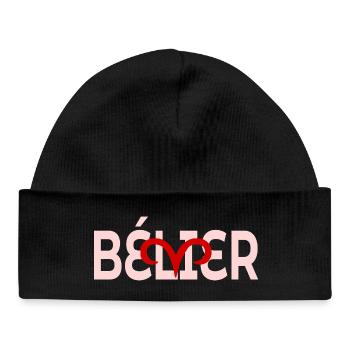 Bélier - Bonnet bébé bio - noir - Devant