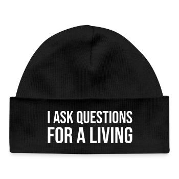 I Ask Questions For A Living - Baby Organic Beanie - black - Front