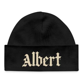 Albert Gothic Script  - Baby Organic Mütze - Schwarz - Vorne