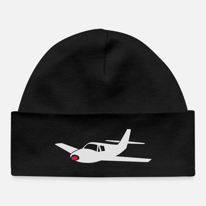 petit avion (couleur personnalisable!) - Bonnet bébé bio - noir