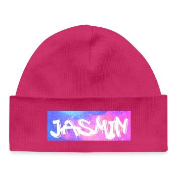 Jasmin Name Gift Gift Idea Galaxy - Baby Organic Beanie - hot pink - Front