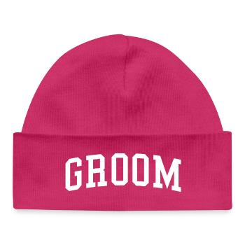 Bräutigam Cool Matching Paar Hochzeitsfeier Hochzeit - Baby Organic Mütze - hot Pink - Vorne