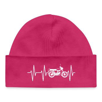 Simson s50 Heartbeat DDR East Symbol Pulse Logo - Bonnet bébé bio - hot pink - Devant