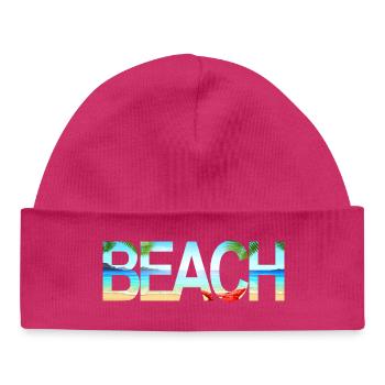 Beach - Baby Organic Beanie - hot pink - Front