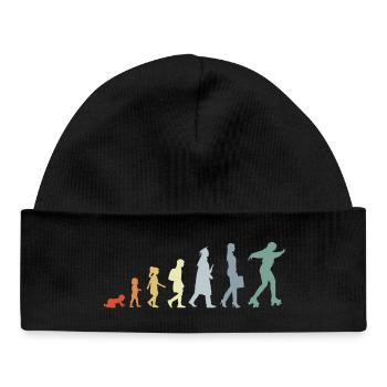 Roller Skater Evolution - Baby Organic Beanie - black - Front
