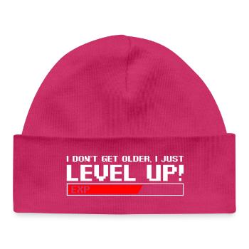 T-shirt rétro Level Up Pixel - Bonnet bébé bio - hot pink - Devant