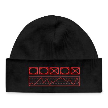 Abstract Line Grid - Baby Organic Beanie - black - Front