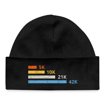 Distances de course II - 5 km 10 km 21 km 42 km marathonien - Bonnet bébé bio - noir - Devant