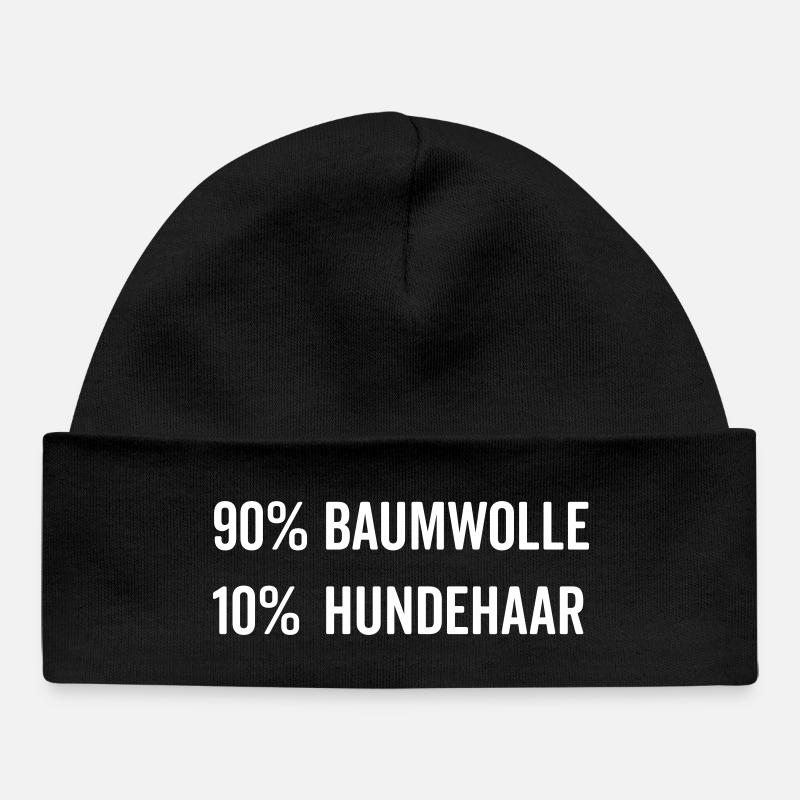 Baumwolle Hundehaar - Baby Organic Mütze - Schwarz