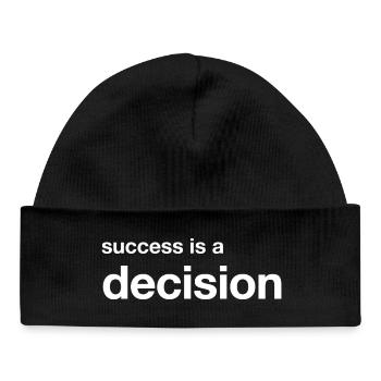 success is a decision - Baby Organic Beanie - black - Front