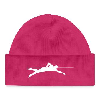 Dynamischer Sprinter Liniengrafik - Baby Organic Mütze - hot Pink - Vorne