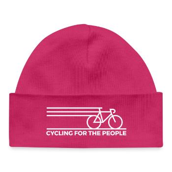 Conception artistique dynamique de ligne de vélo - Bonnet bébé bio - hot pink - Devant