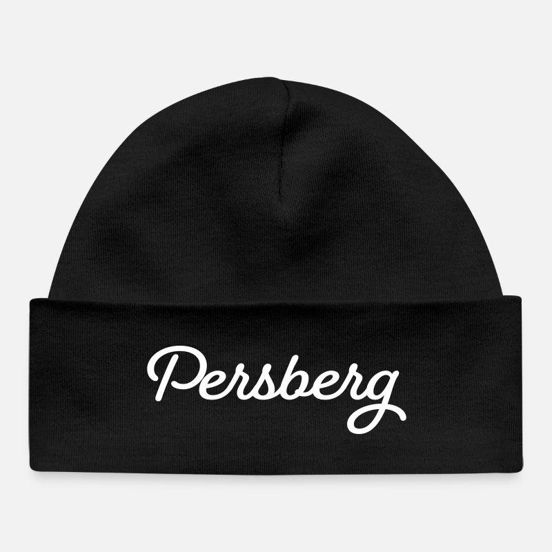 Persberg blanc - Bonnet bébé bio - noir