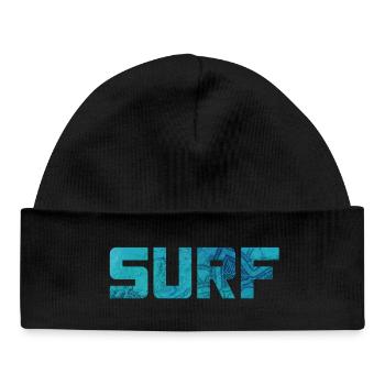 Surfen Surfer Urlaub Hawai Muster Hobby Meer Fun - Baby Organic Mütze - Schwarz - Vorne