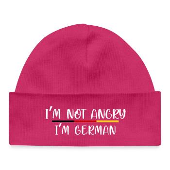 Humorous German Identity Statement - Baby Organic Beanie - hot pink - Front