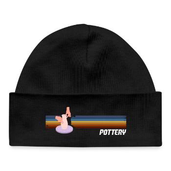 Amateurs de céramique, poterie de style rétro - Bonnet bébé bio - noir - Devant