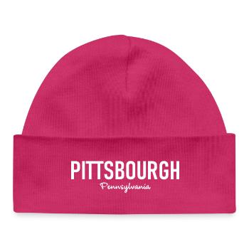 Pittsbourgh - Pennsylvanie - Etats-Unis - Etats-Unis - Bonnet bébé bio - hot pink - Devant
