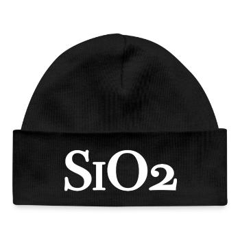 SiO2 - Quartz Chemical Formula Silicon Dioxide - Baby Organic Beanie - black - Front