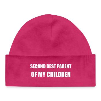 Zweitbestes Elternteil / Second best parent - Baby Organic Mütze - hot Pink - Vorne
