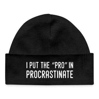 Je Mets Le Pro Dans Procrastination - Bonnet bébé bio - noir - Devant