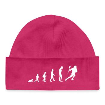 Développement du bébé au joueur de crosse - Bonnet bébé bio - hot pink - Devant
