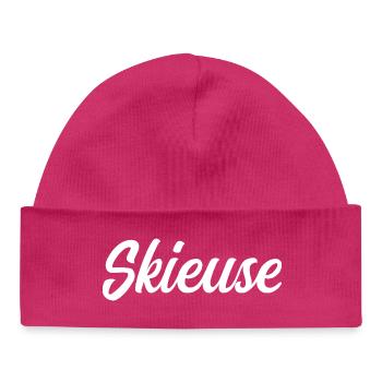 skier - Baby Organic Beanie - hot pink - Front