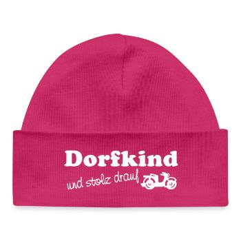 Village child - and proud of it - Baby Organic Beanie - hot pink - Front