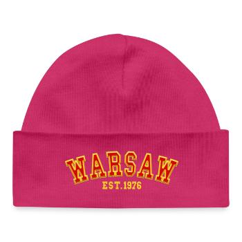 Warsaw Est. 1976 - Baby Organic Beanie - hot pink - Front