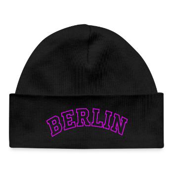 Typographie du nœud Berlin Bow - Bonnet bébé bio - noir - Devant