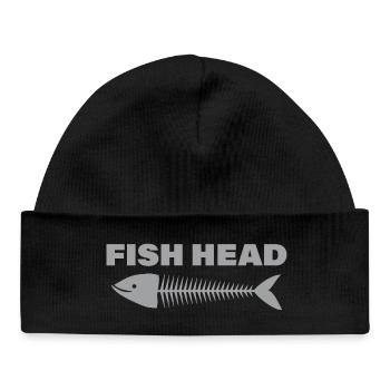 tête de poisson - Bonnet bébé bio - noir - Devant