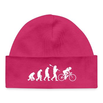 Evolution der weiblichen Silhouette der weiblichen Silhouette der Frau beim Radfahren - Baby Organic Mütze - hot Pink - Vorne