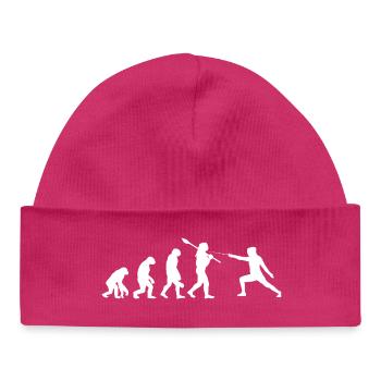 Entwicklung des Fecht-Silhouetten-Kampfsports - Baby Organic Mütze - hot Pink - Vorne
