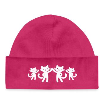 Équipe des chats - Bonnet bébé bio - hot pink - Devant