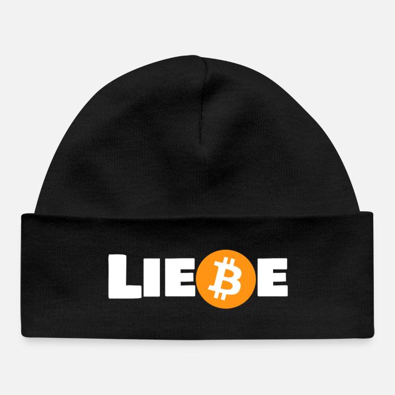 Liebe_Bitcoin - Baby Organic Beanie - black