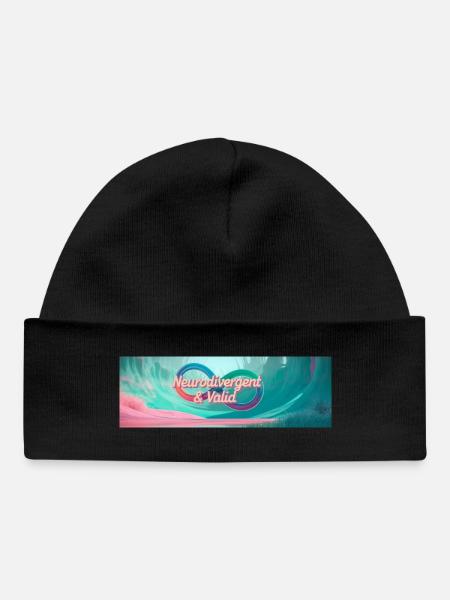 Neurodivergent & Valid - Bonnet bébé bio - noir