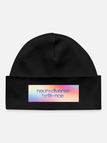 Neurodiversité Brillance - Bonnet bébé bio - noir