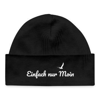 Einfach nur Moin - Maritimes Design - Baby Organic Mütze - Schwarz - Vorne